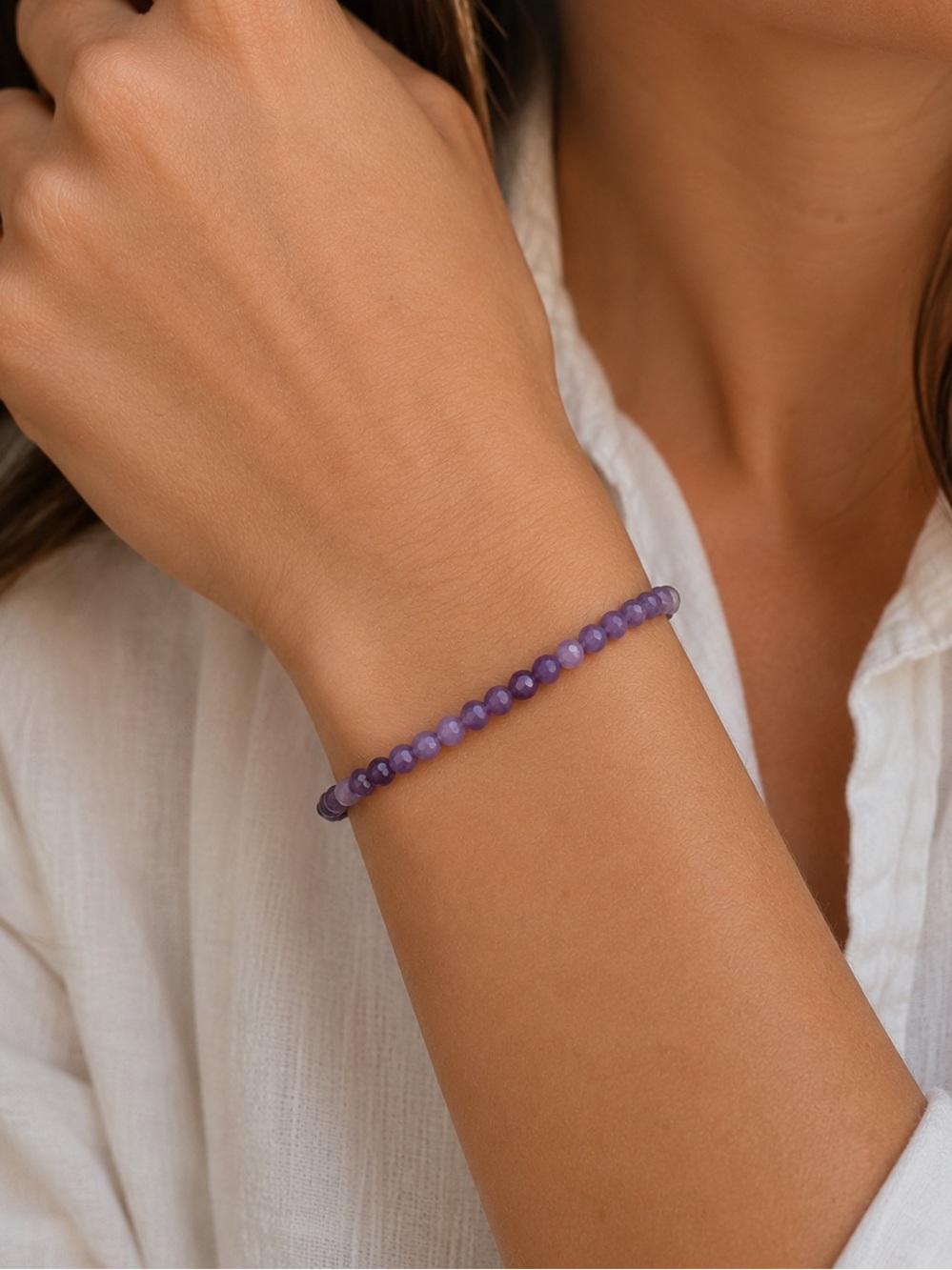 Charoite Beaded Bracelet/Anklet - Made to Order